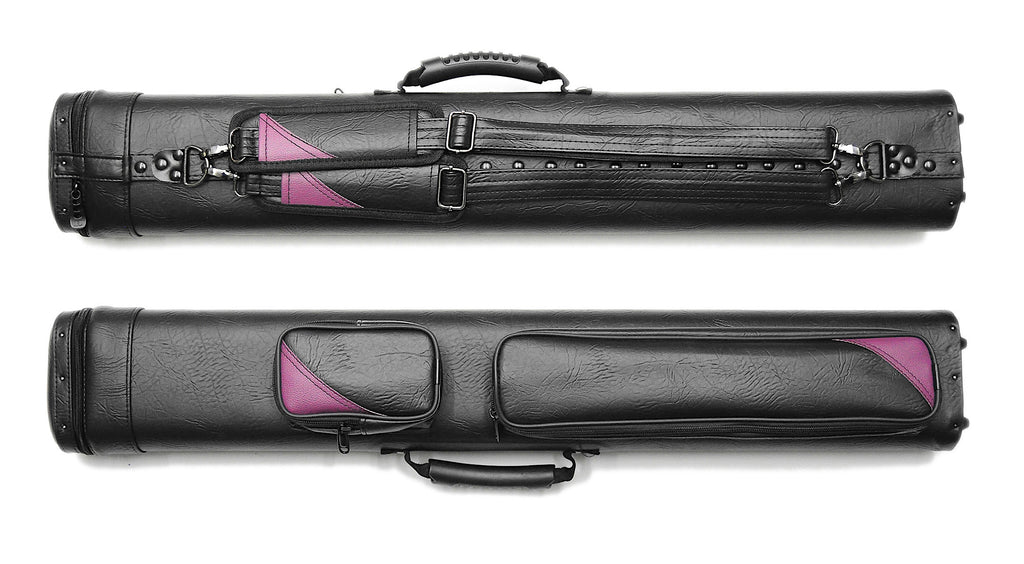 Delta Cue 033-007G-PR 2Bx4S Black with Purple Accents Billiards Pool Cue Stick Case