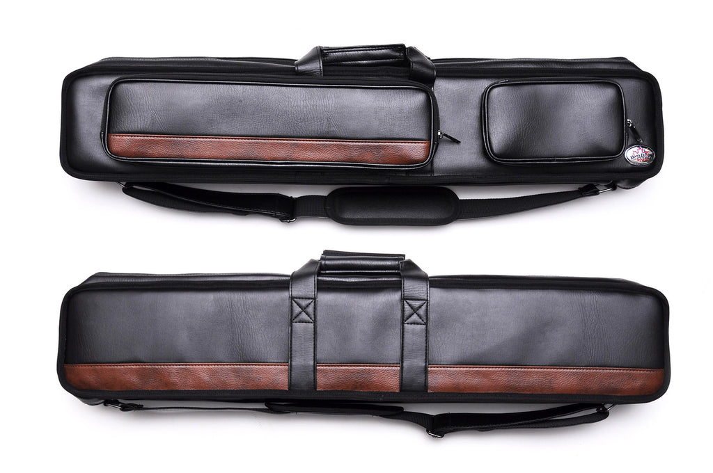 035-518-BN Delta Euro Series 3B/6S Cue Case - Black w/Brown