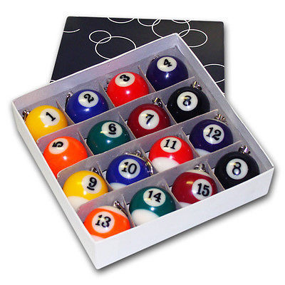 Pool Ball Key Chains (Box of 16) - coolpooltables.com