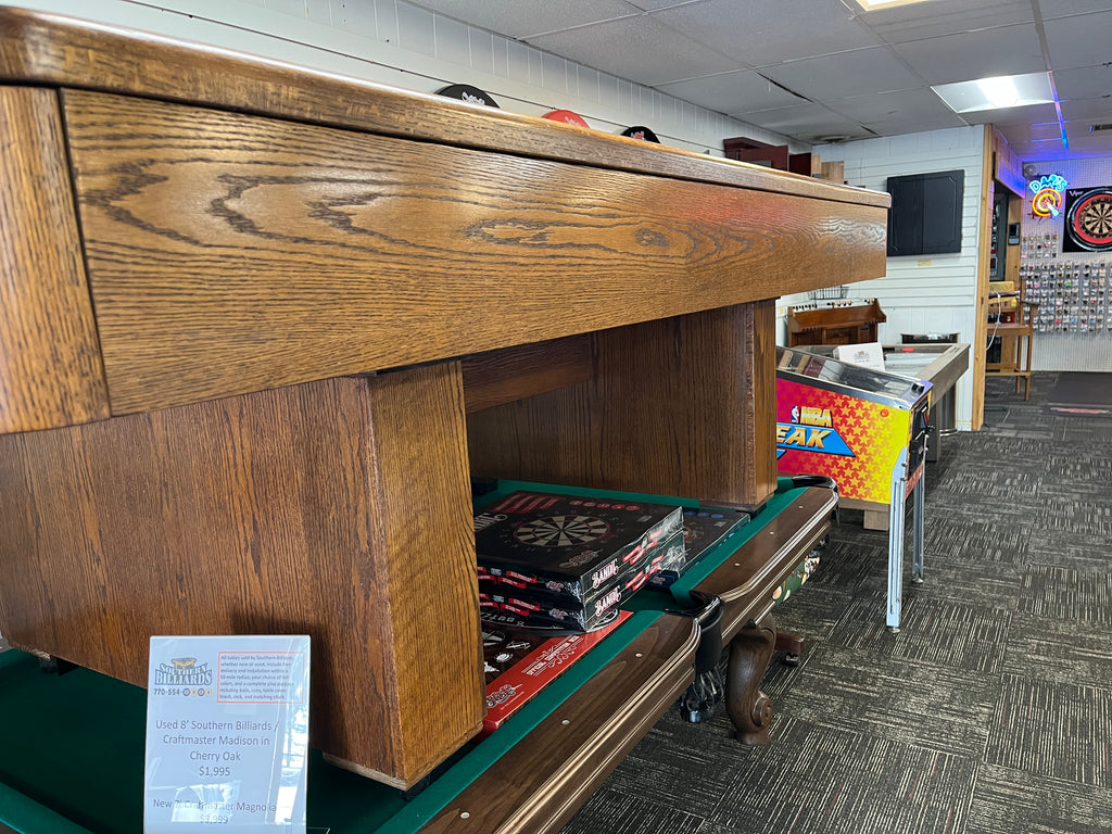 (SOLD) Used 8' Southern Billiards / Craftmaster Madison - Cherry Oak Pool Table