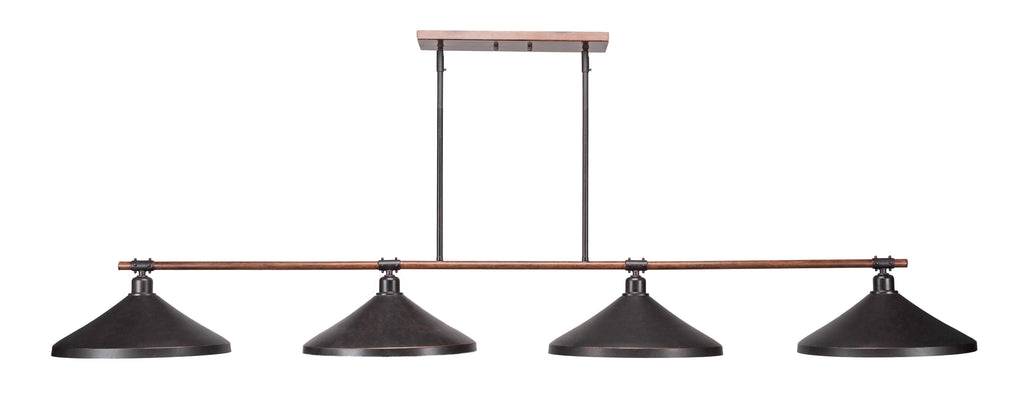 Toltec 1744-422-DG Blacksmith 4 Bulbs Bar Billiards Pool Table Island Light