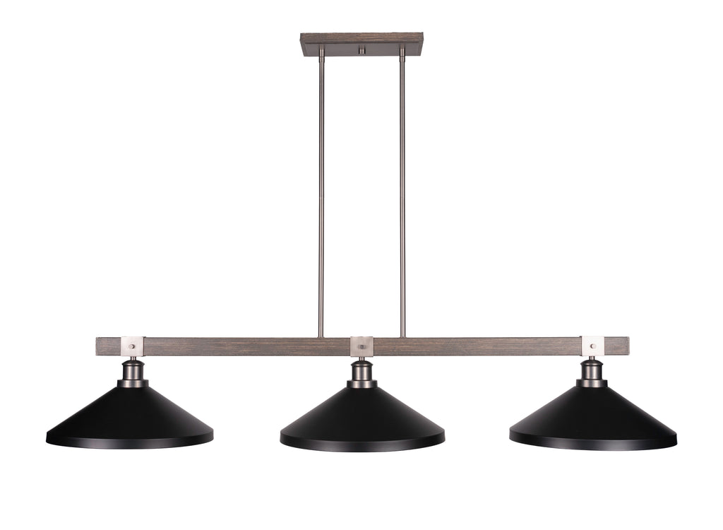 Toltec 1863-GPDW-424-MB Tacoma 3 Bulbs Bar Billiards Pool Table Island Light