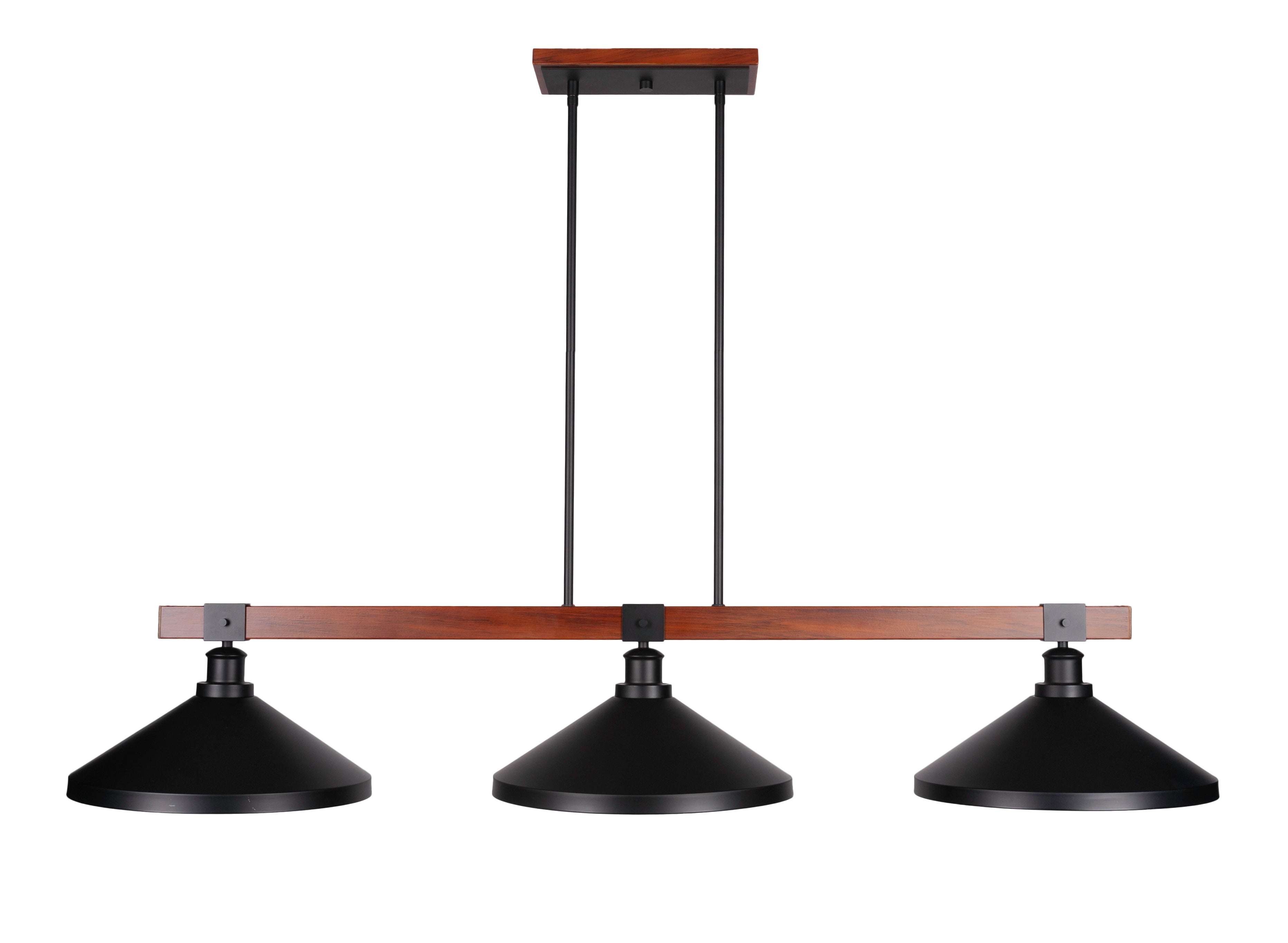 Toltec 1863-MBWG-424-MB Tacoma 3 Bulbs Bar Billiards Pool Table Island Light - coolpooltables.com