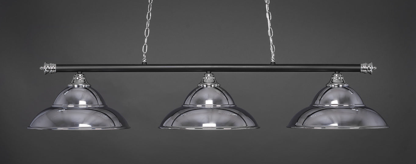 Toltec 373-CHMB-429-CH Oxford 3 Bulbs Bar Billiards Pool Table Island Light - coolpooltables.com