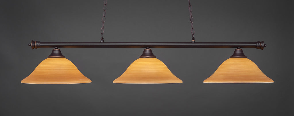 Toltec 373-DG-622 Oxford 3 Bulbs Bar Billiards Pool Table Island Light