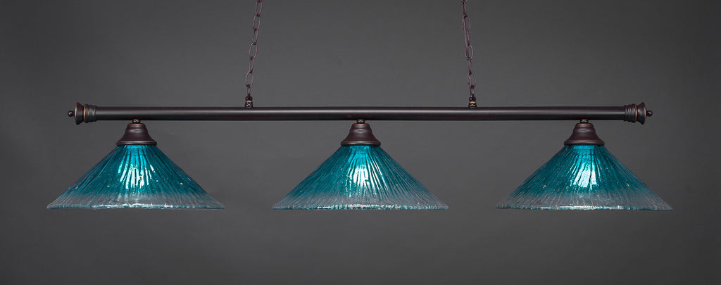 Toltec 373-DG-715 Oxford 3 Bulbs Bar Billiards Pool Table Island Light