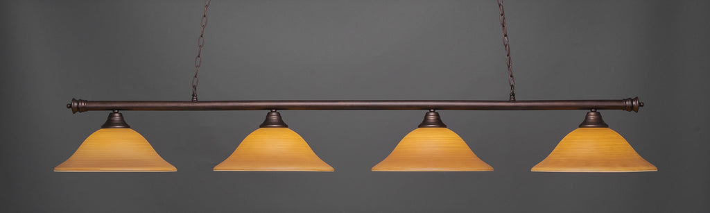 Toltec 374-BRZ-622 Oxford 4 Bulbs Bar Billiards Pool Table Island Light