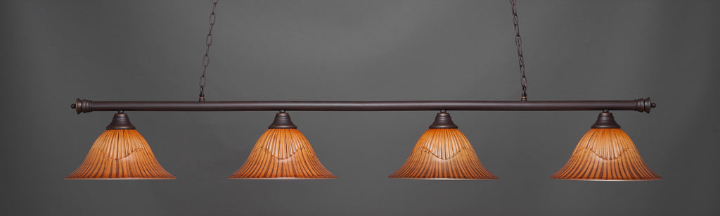 Toltec 374-DG-58319 Oxford 4 Bulbs Bar Billiards Pool Table Island Light
