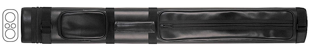 McDermott 75-0912 2Bx2S Black Billiards Pool Cue Stick Case