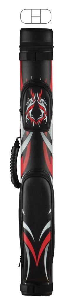 McDermott 75-0934 2Bx2S Black / Red Billiards Pool Cue Stick Case