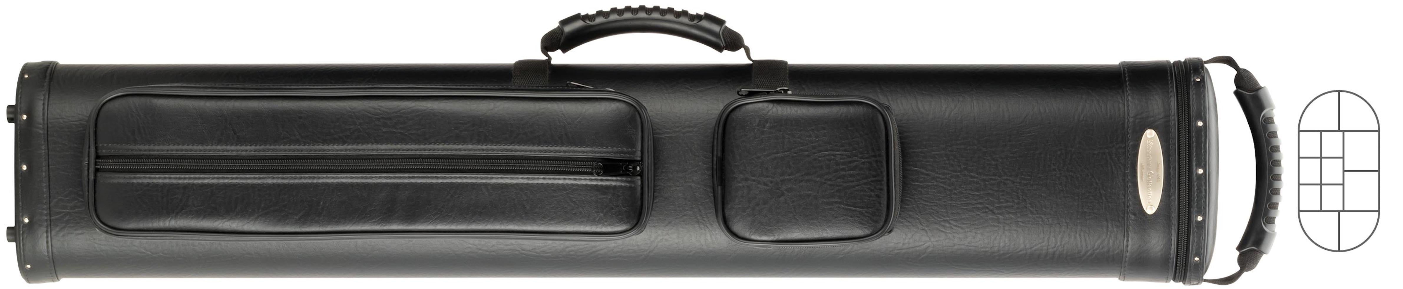 McDermott 75-0944 6Bx6S Black Billiards Pool Cue Stick Case - coolpooltables.com