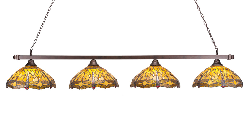 Toltec 804-BRZ-946 Square 4 Bulbs Bar Billiards Pool Table Island Light