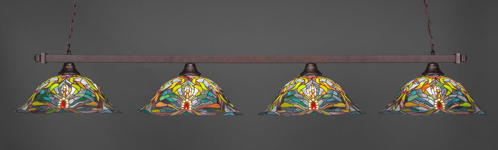 Toltec 804-BRZ-990 Square 4 Bulbs Bar Billiards Pool Table Island Light