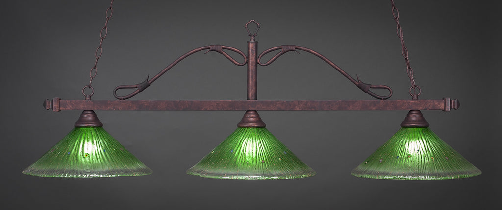 Toltec 823-BRZ-717 Scroll 3 Bulbs Bar Billiards Pool Table Island Light