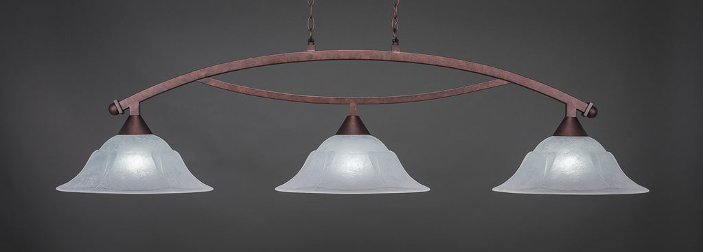 Toltec 873-BRZ-53615 Bow 3 Bulbs Bar Billiards Pool Table Island Light