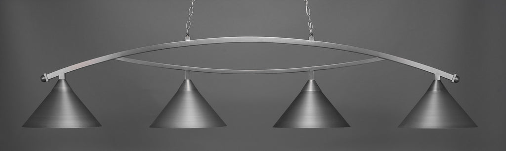 Toltec 874-BN-420 Bow 4 Bulbs Bar Billiards Pool Table Island Light