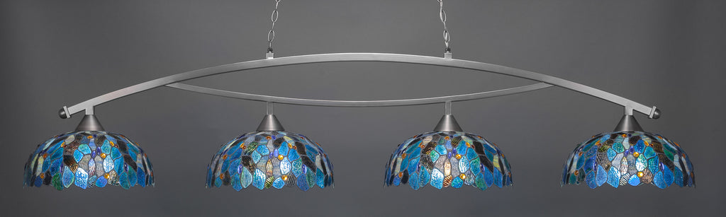 Toltec 874-BN-995 Bow 4 Bulbs Bar Billiards Pool Table Island Light