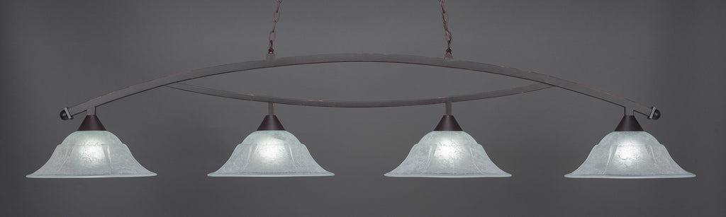 Toltec 874-DG-53615 Bow 4 Bulbs Bar Billiards Pool Table Island Light