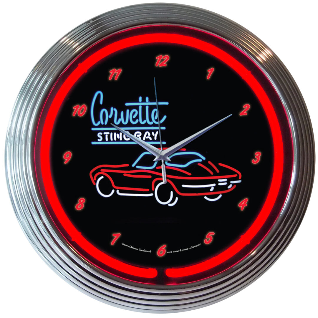 CORVETTE C2 STINGRAY NEON CLOCK