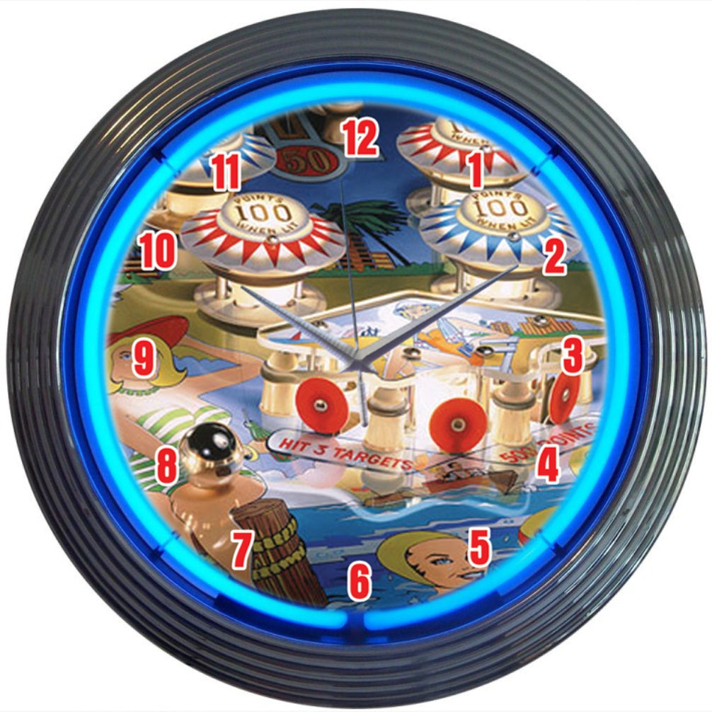 PINBALL NEON CLOCK