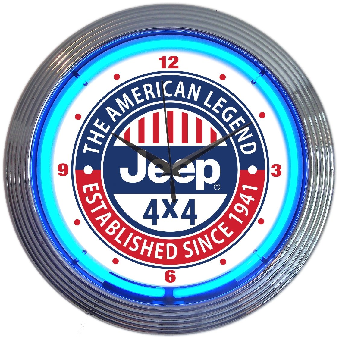 JEEP THE AMERICAN LEGEND NEON CLOCK