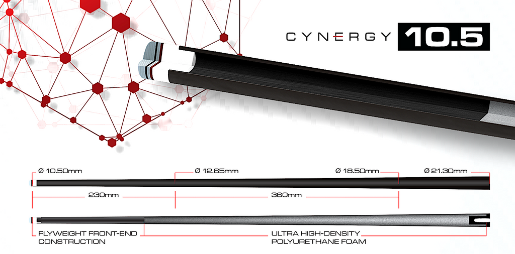 95-024 Cuetec Cynergy 10.5mm Pool Cue Shaft Only(5/16 x 14)