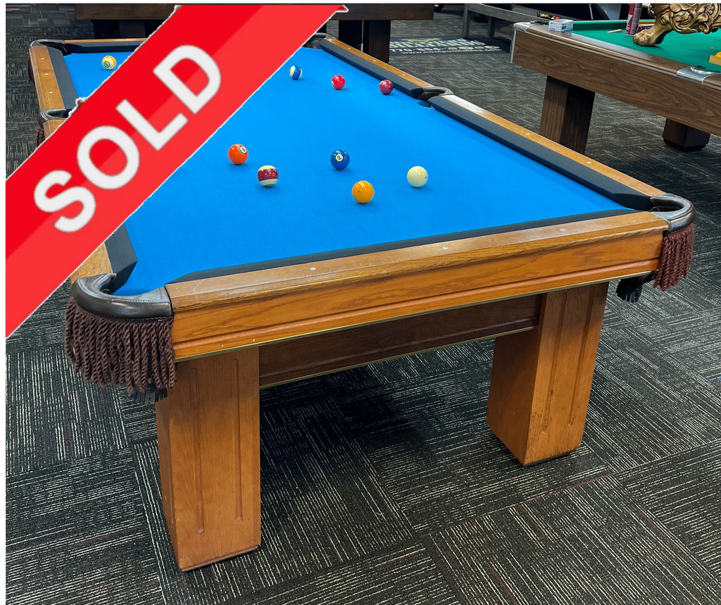 (SOLD) Used Pro 8' Gandy Atlantan Golden Oak Pool Table