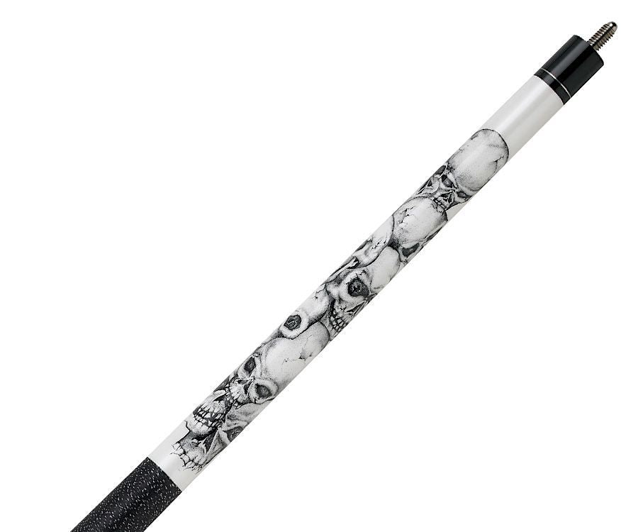 Action ADV60 Two-Piece Skulls White Stained Maple Pool Cue