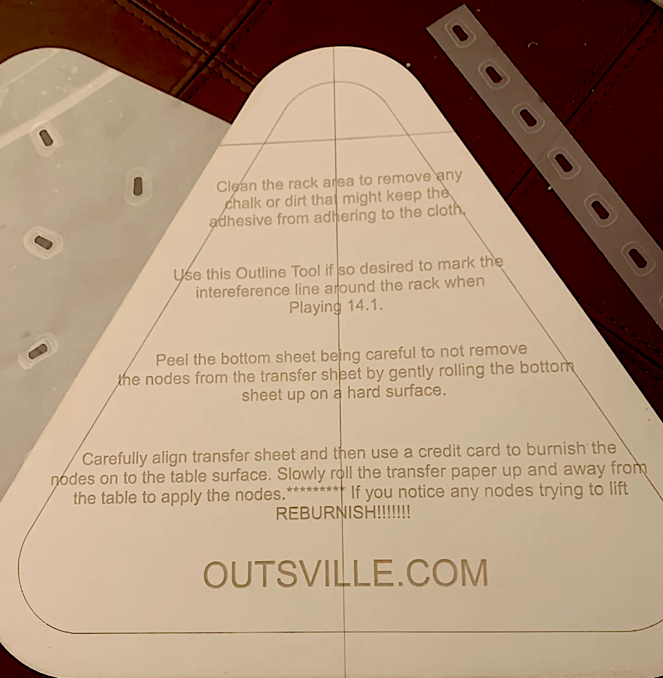 Accu-Rack Ghost Clear Adhesive Billiards/Pool Racking Template by Outsville