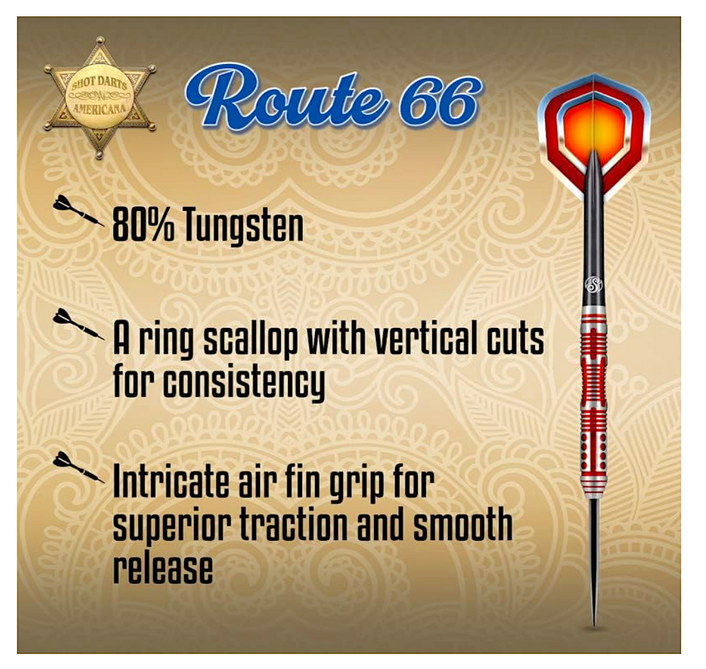 ARSF-18 Shot! Americana Route 66 Soft Tip Dart Set 18g