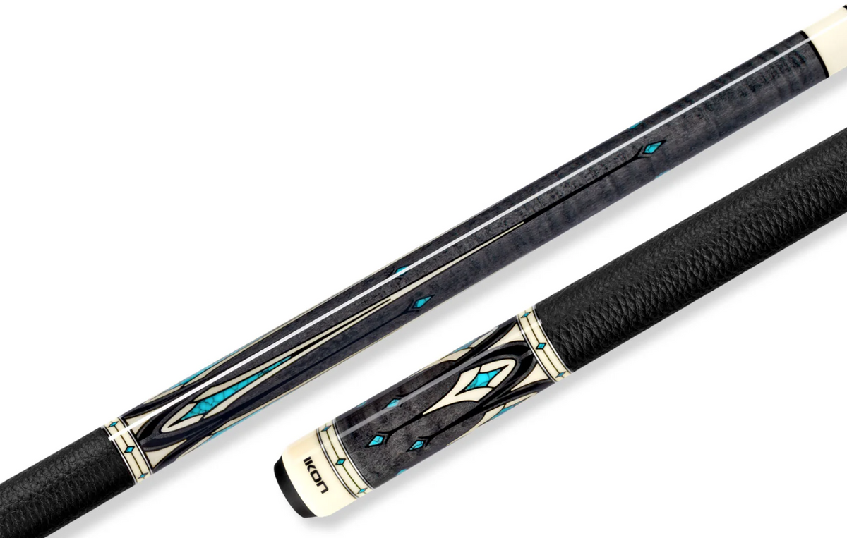 Predator Ikon 4-5 Micarta/Turquiose Pool Cue Stick w/ Silver Rings
