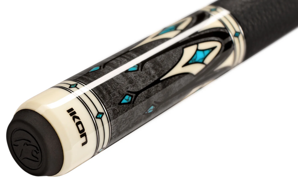 Predator Ikon 4-5 Micarta/Turquiose Pool Cue Stick w/ Silver Rings (Butt Only)