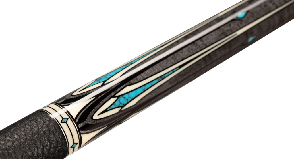 Predator Ikon 4-5 Micarta/Turquiose Pool Cue Stick w/ Silver Rings (Butt Only)