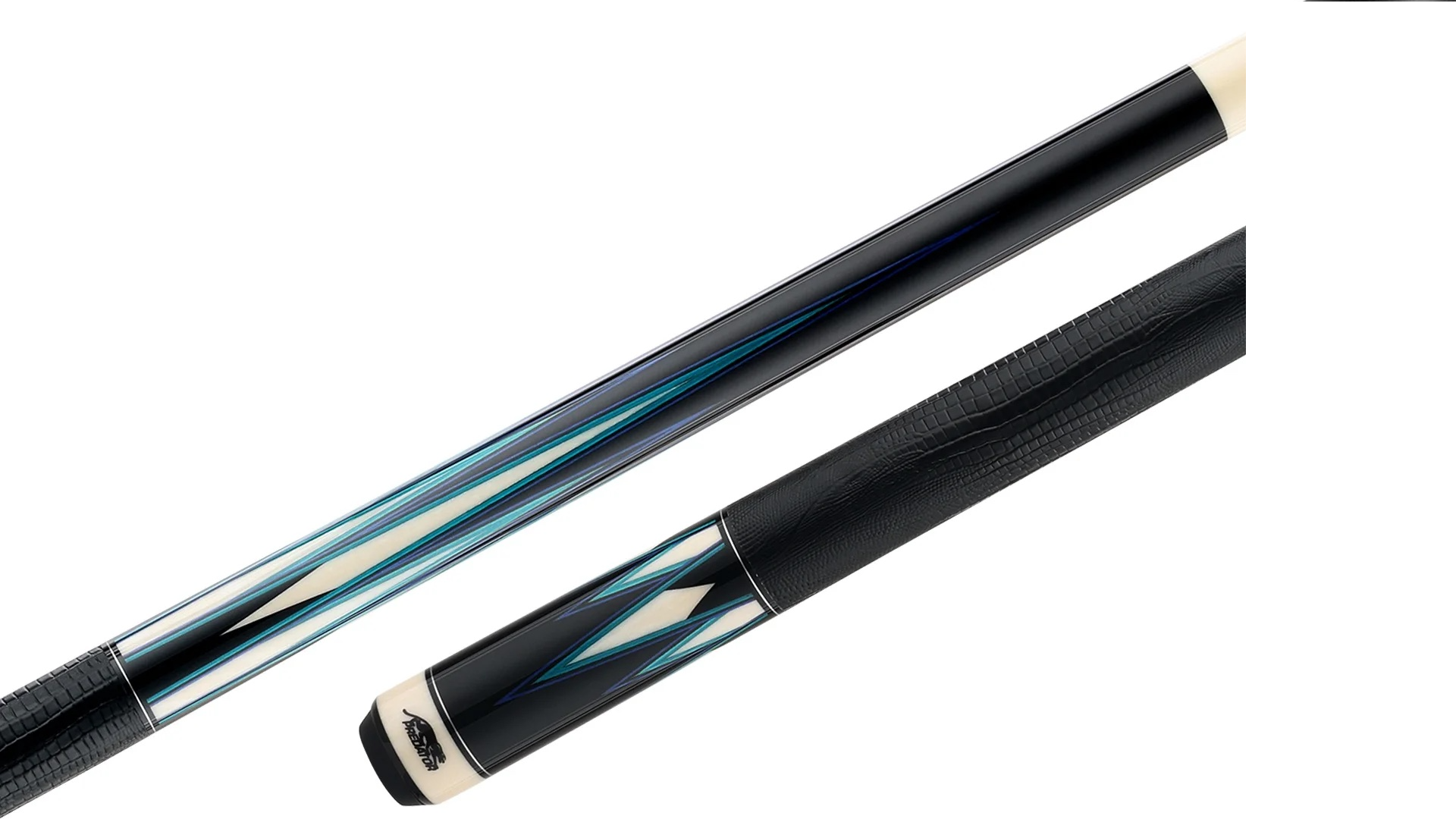 Predator LE True Splice 16 Pool Cue Butt - Ebony with Blue/Teal Points - Leather Wrap