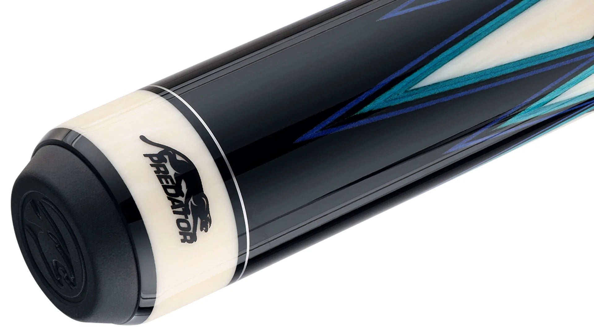 Predator LE True Splice 16 Pool Cue Butt - Ebony with Blue/Teal Points - Leather Wrap