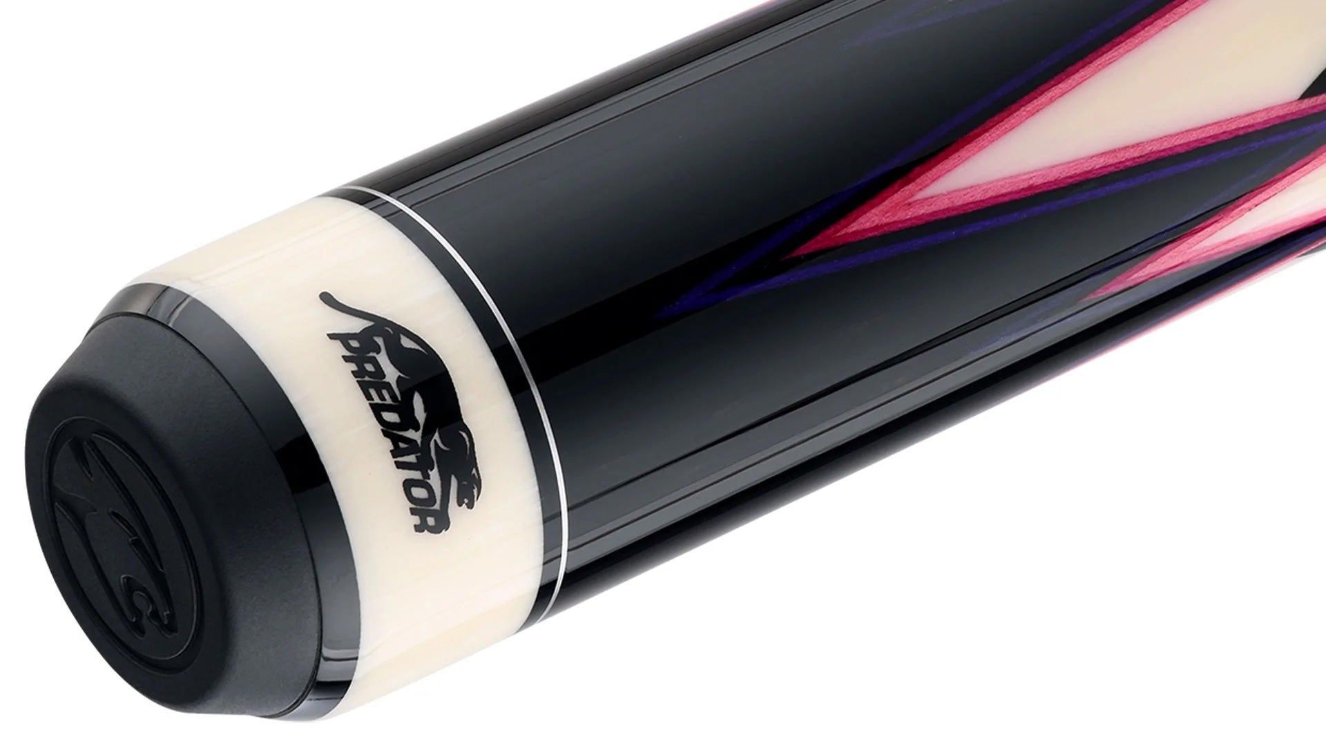 Predator LE True Splice 16 Pool Cue Butt - Ebony with Purple/Pink Points - Leather Wrap