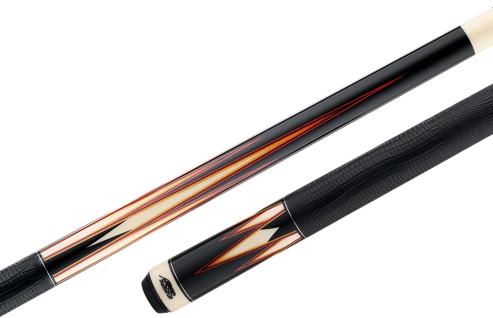 Predator LE True Splice 16 Pool Cue Butt - Ebony with Red/Orange Points - Leather Wrap