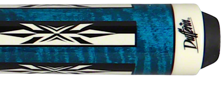Dufferin D360 Blue Stained w/Black/White Design Pool Cue