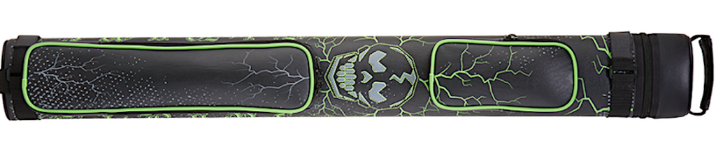 Eight Ball Mafia EBMC22K 2Bx2S Black with Green and White Design Accents Billiards Pool Cue Stick Case