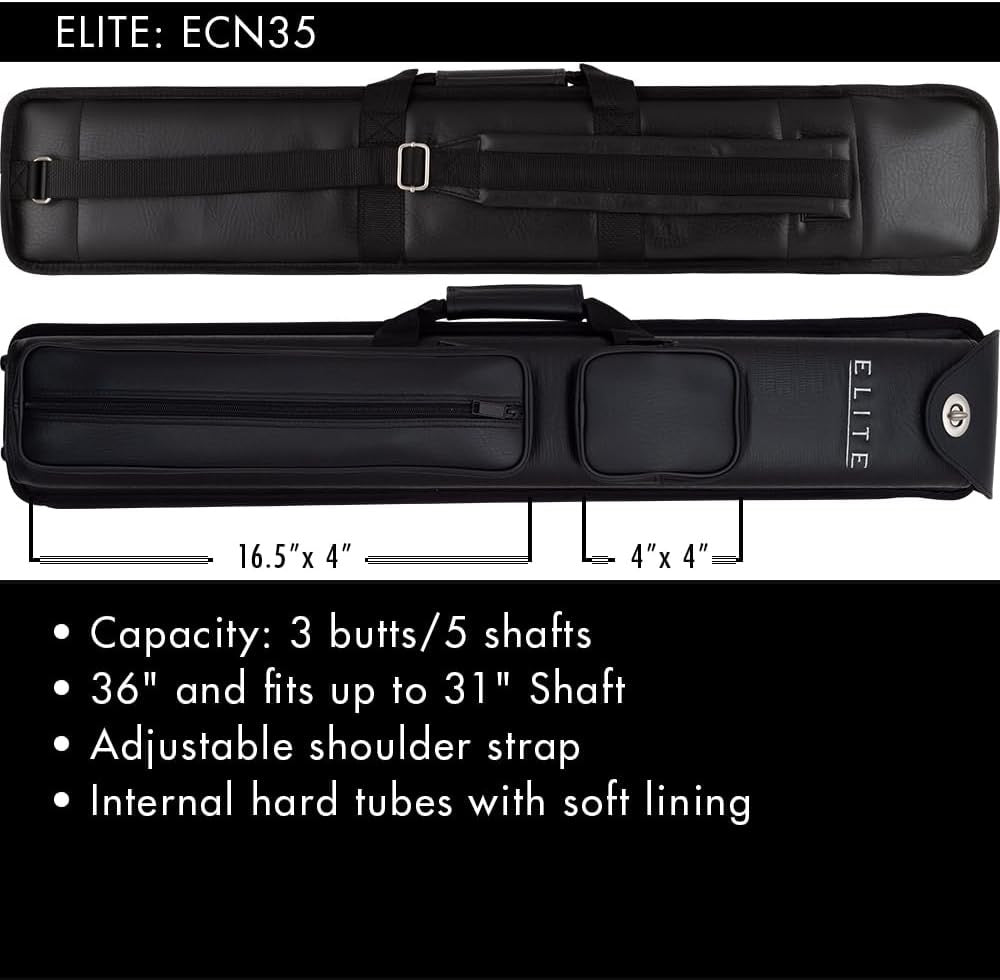 Elite 3x5 Black ECN35 Nexus Original Pool Cue Case