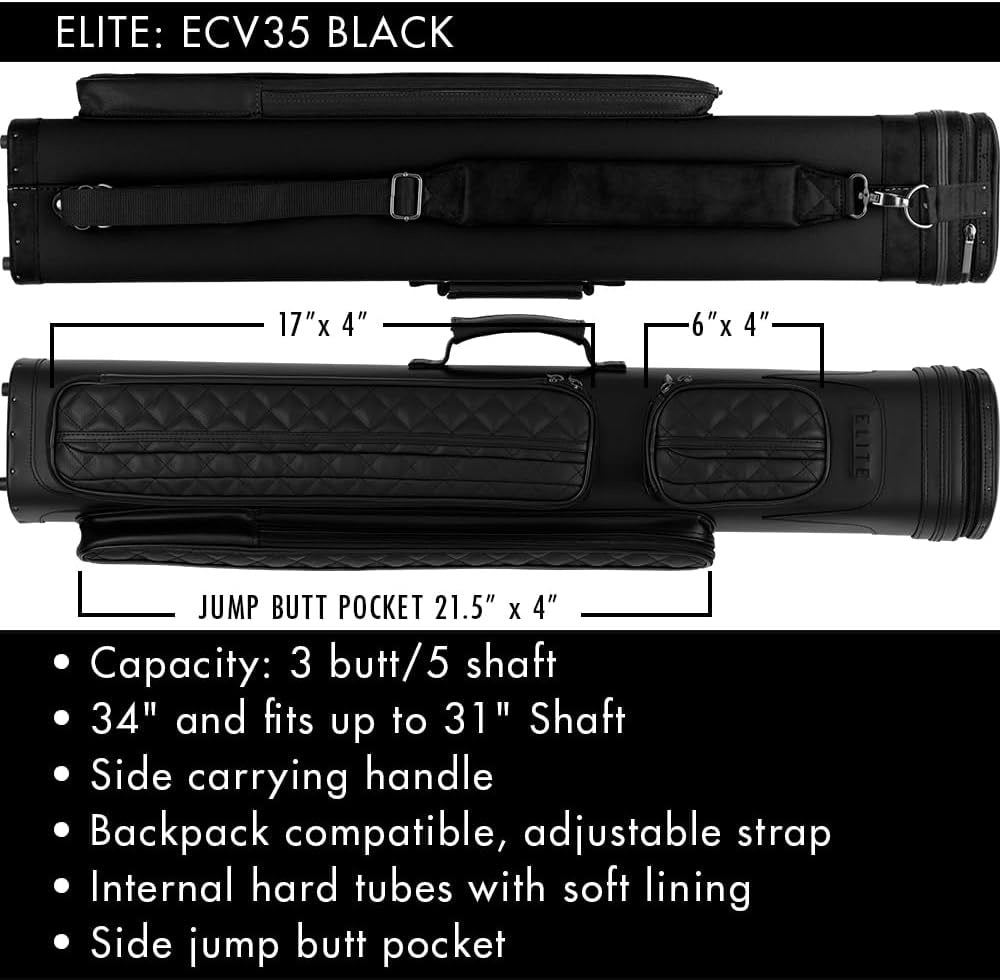 Elite Vintage ECV35 Cue Case (Black)