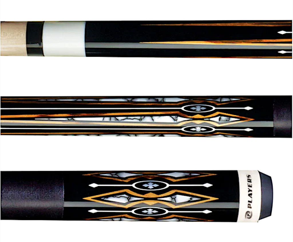 G4135 Players Black with White Recon Graphic 2 Pc. Pool Cue