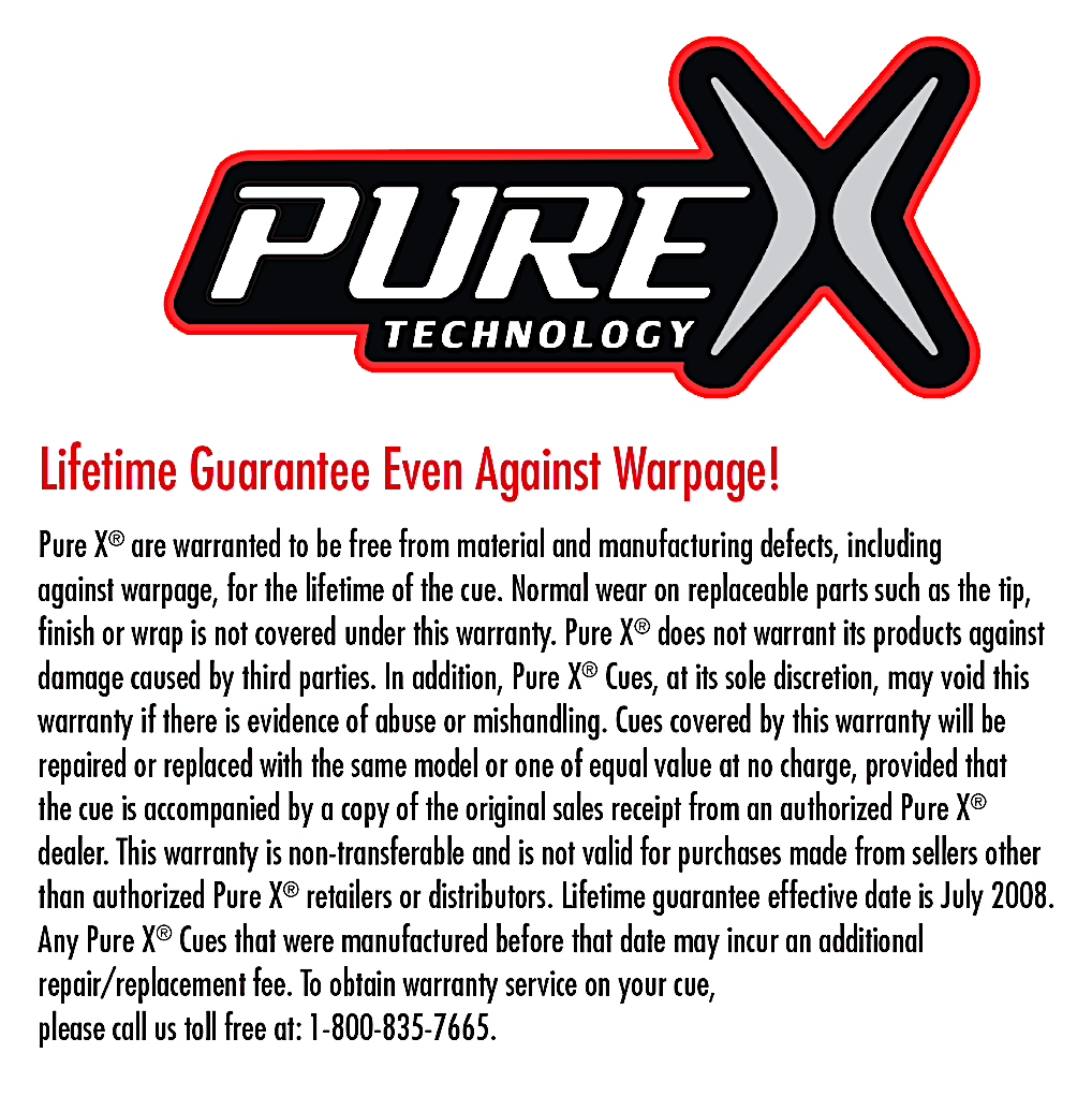 Pure X HXTC22 58 in. Billiards Pool Cue Stick