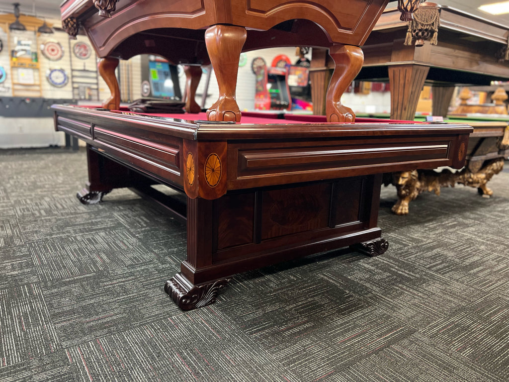 (SOLD) Used 9' Brunswick Windsor Pool Table with Matching Cue Rack and Ball Rack