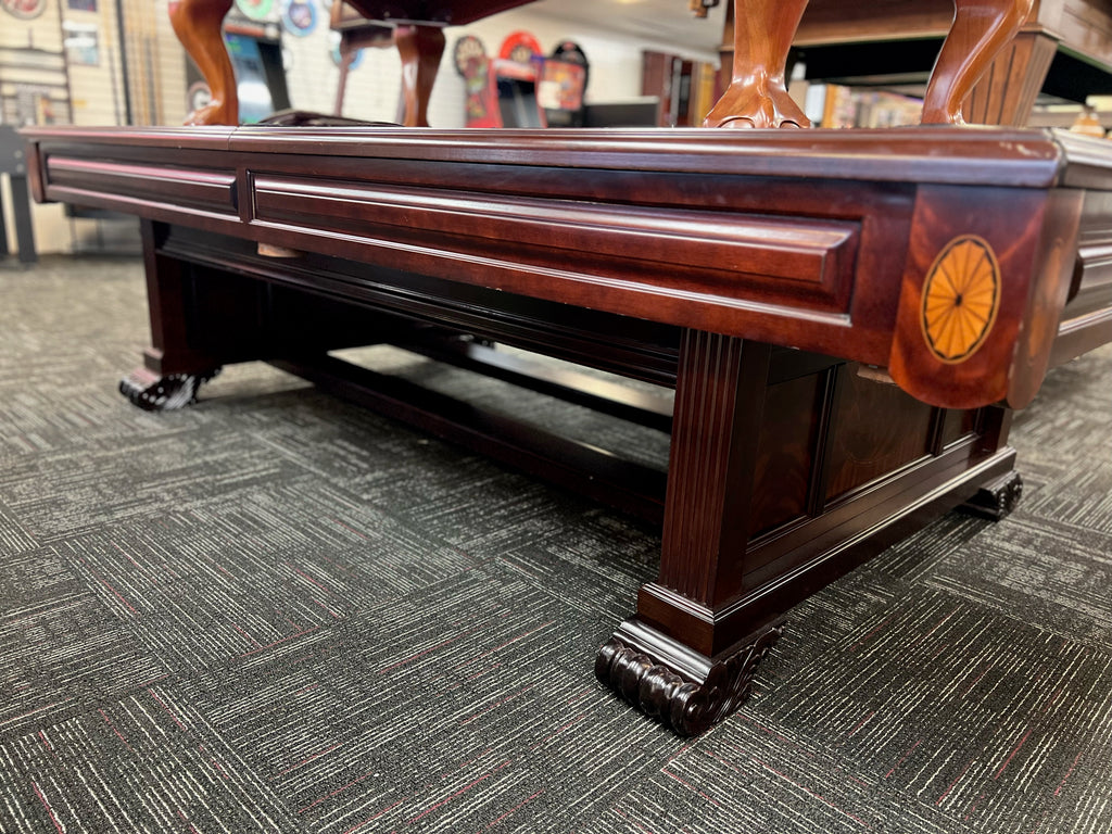 (SOLD) Used 9' Brunswick Windsor Pool Table with Matching Cue Rack and Ball Rack