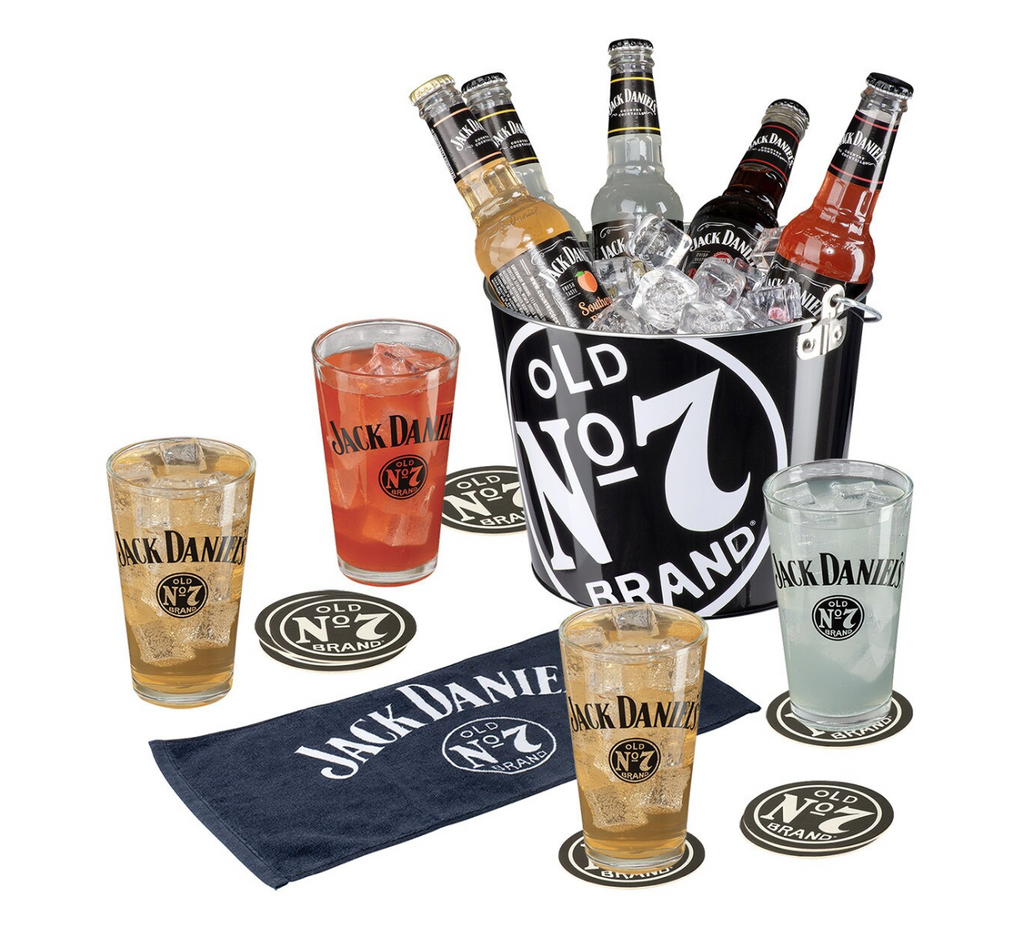 Jack Daniel’s Party Bucket Set w/ Bucket, Towel, Coasters, and Glasses JD-38700