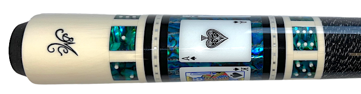 Meucci MECAS03-B White/Blue Paua Casino Series Pool Cue
