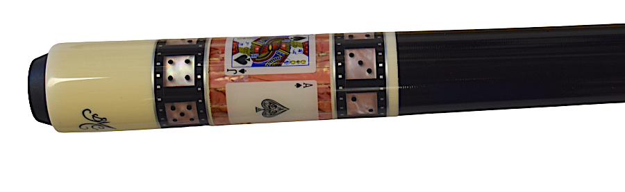 Meucci Casino 9 Black Stain/Pink Paua Pool Cue Stick
