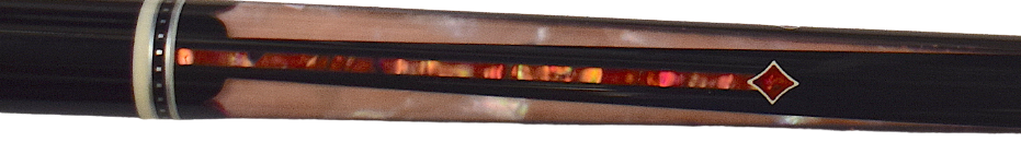 Meucci Casino 9 Black Stain/Pink Paua Pool Cue Stick