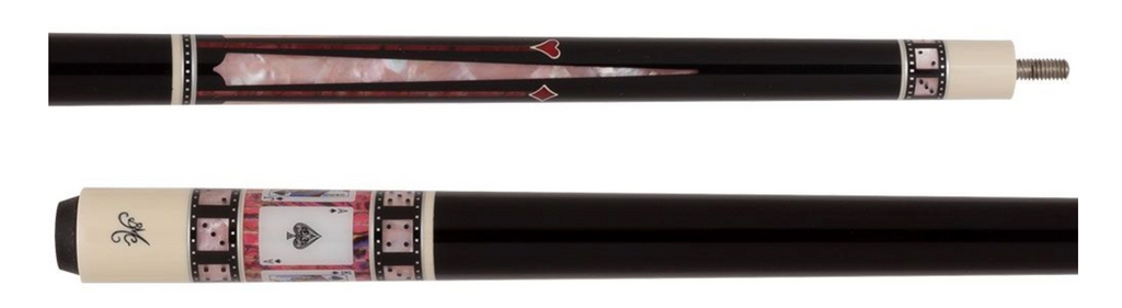 MECAS09-B Meucci White Stain/Pk Paua Casino Series Pool Cue